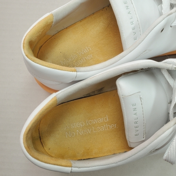 🌸Everlane  | ReLeather White Lace‎ Sneakers size 8.5 Mens, 10.5 Womens - Picture 6 of 9